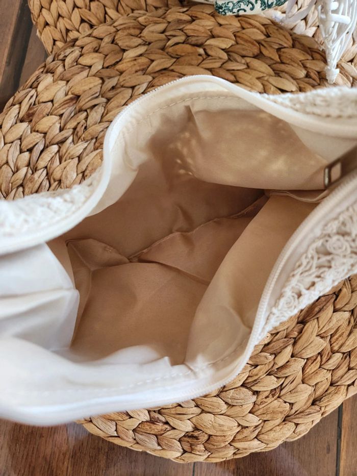 Sac à main beige/crème crochet - photo numéro 6