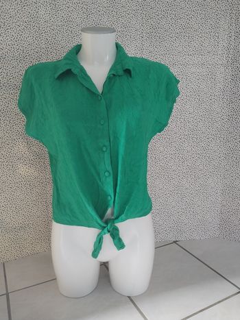 Chemisier vert noué Zamba – Taille 40