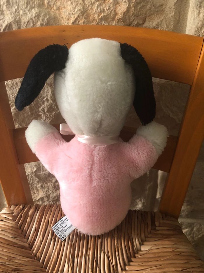 Peluche Doudou Vintage Snoopy Blanc Rose 28 Cm 1968 United Syndicate - photo numéro 4