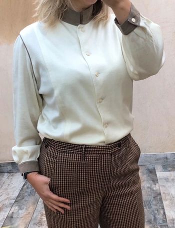 Top boutonnée crème vintage L/XL