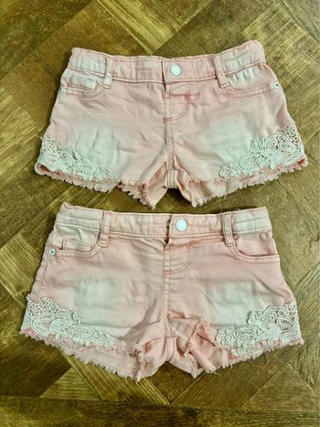 Shorts rose jumelles 4/5ans