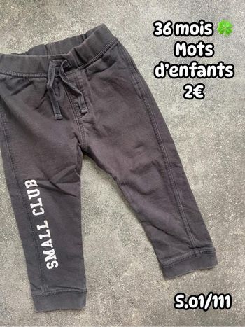 Pantalon 🍀 36 mois 🍀 Mots d’enfants