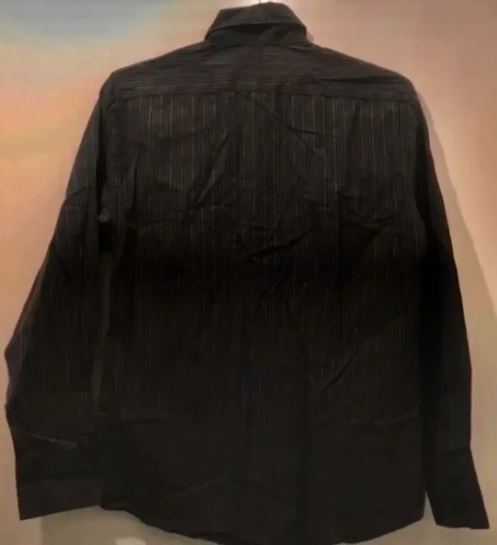 Chemise homme h&m à rayure manches longues noir et gris taille S - photo numéro 2