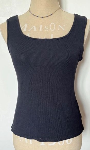 Débardeur noir côtelé intemporel taille s 36