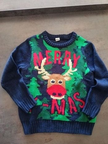 Pull Noël enfant, cerf Mery christmas 98-104 cm