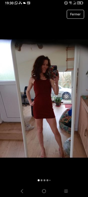 Robe courte à carreaux XS vichy rouge et noir c81