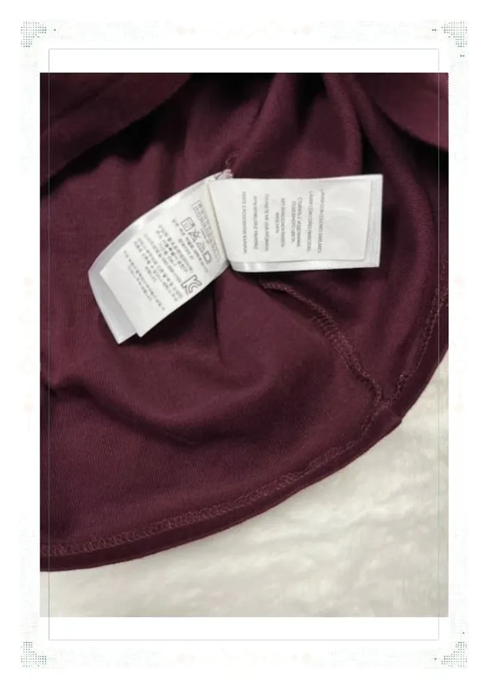 T-shirt manches longues Ralph Lauren femme coton rouge bordeaux col V taille M - photo numéro 9