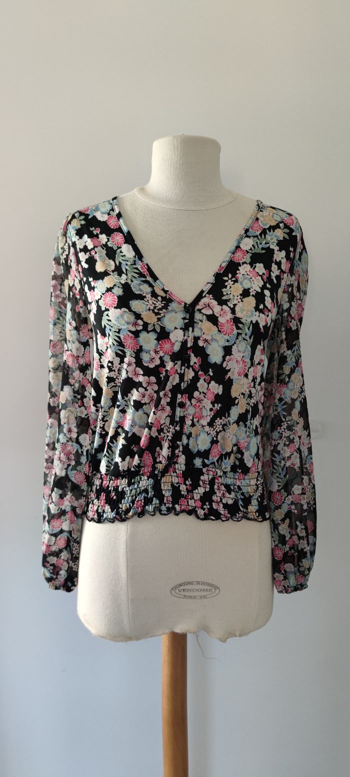 Blouse Cache Cache fleurie chic – Taille S - photo numéro 3