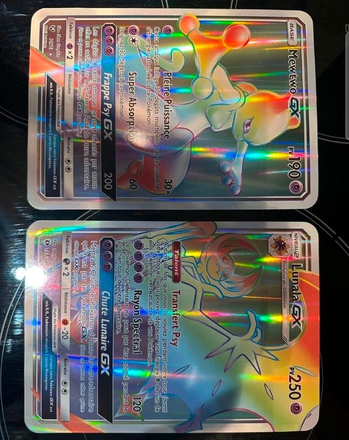 Lot cartes Pokemon jumbo xxl (Mewtwo GX + Lunala GX)