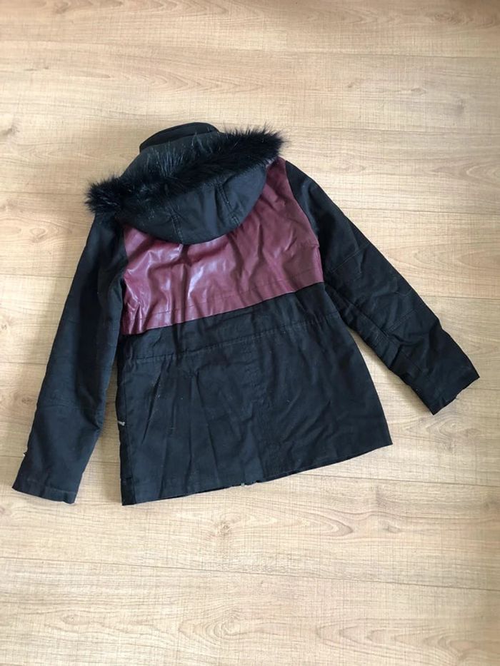 Parka noire et bordeaux avec capuche Morgan taille 40 TBE - photo numéro 15