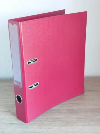Classeur à levier carton rouge bordeaux - A4 / Dos 50mm