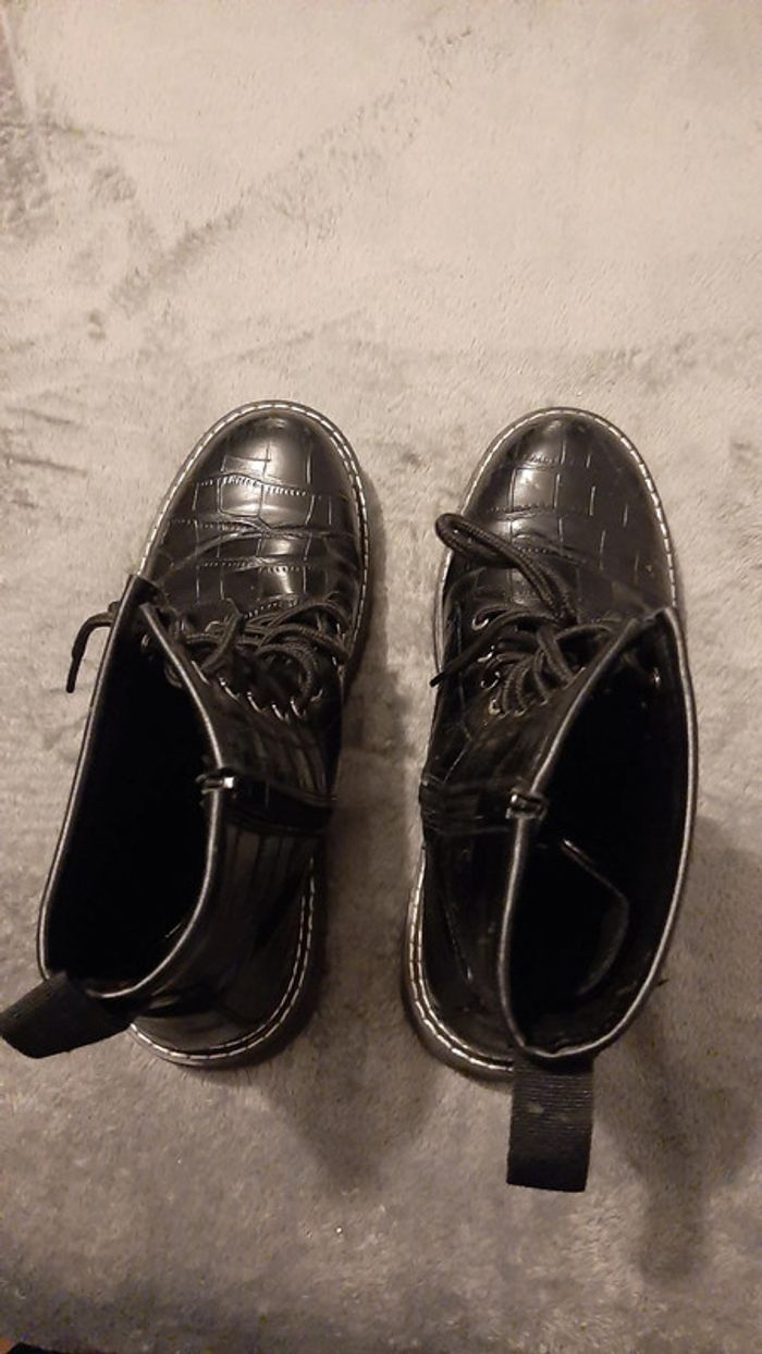 bottines à lacets effet lézard - photo numéro 2