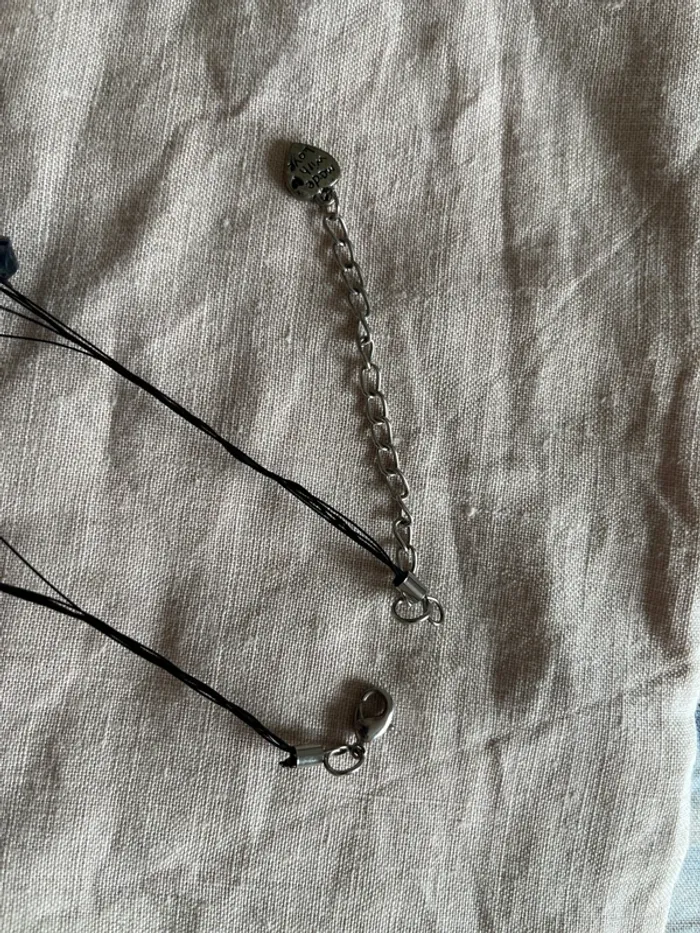 Collier fantaisie bleu nuit - photo numéro 4