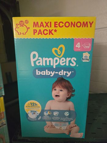 Pampers baby-dry T4 108 couches 