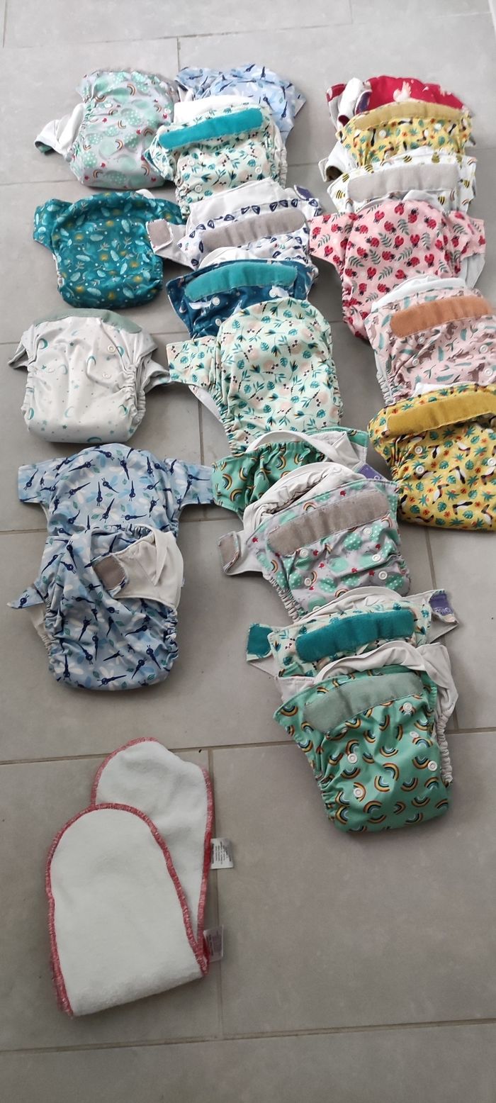 Lot couche lavable insert et sac a couche