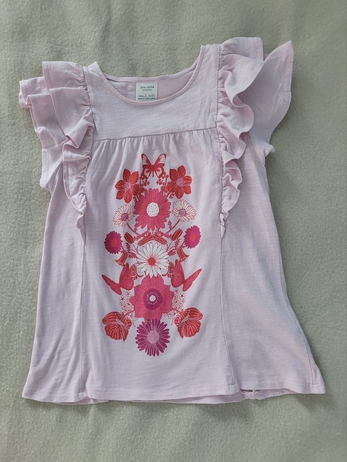 T-shirt zara 6 ans 116 cm à volant - photo numéro 4