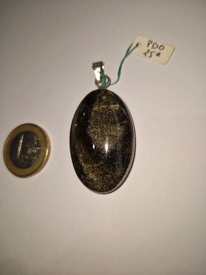 Pendentif obsidienne dorée Mexique - photo numéro 5