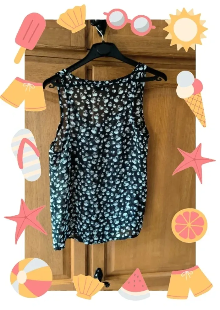 Top débardeur fluide et transparent skull têtes de mort 36 - photo numéro 5