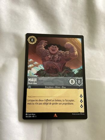 carte disney ravensburger lorcana FR maui demi dieu héros 185/204.FR.1  Non foil première édition