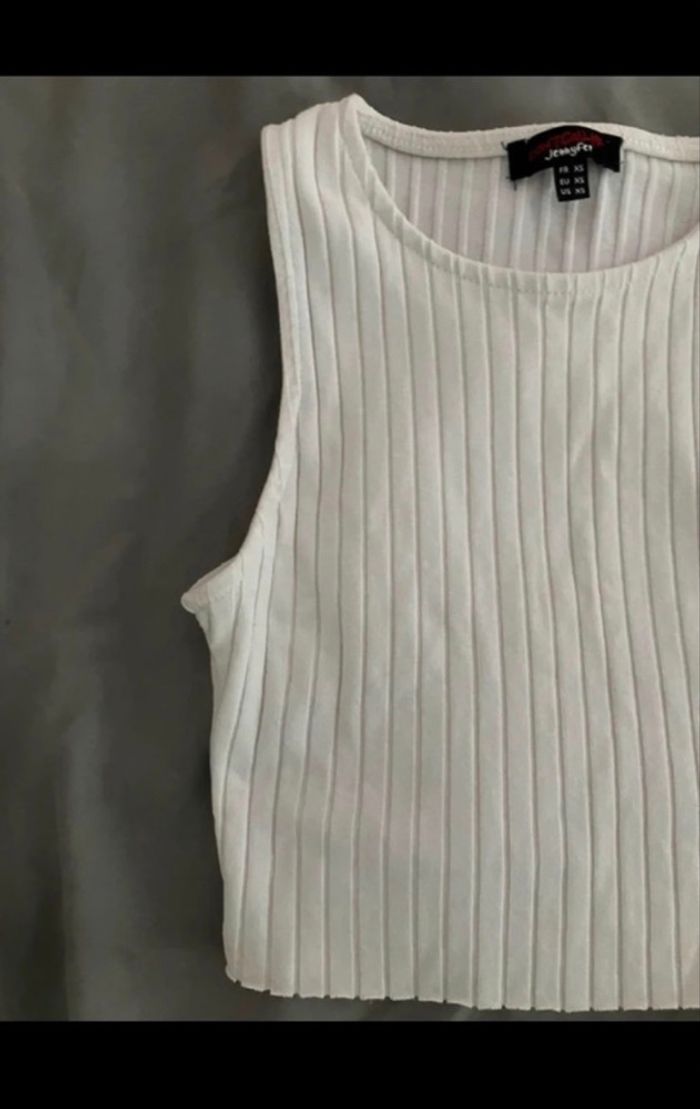 Débardeur crop top blanc - photo numéro 4