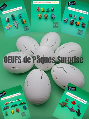 Oeuf surprise de Pâques avec mini animaux articulés 