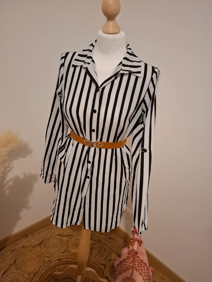 Chemise longue rayée Bel & Bo taille S 36 - photo numéro 12