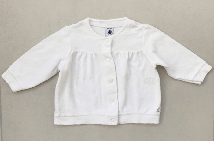 Veste petit bateau gilet petit bateau cardigan petit bateau blanc 12 mois en éponge parfait état
