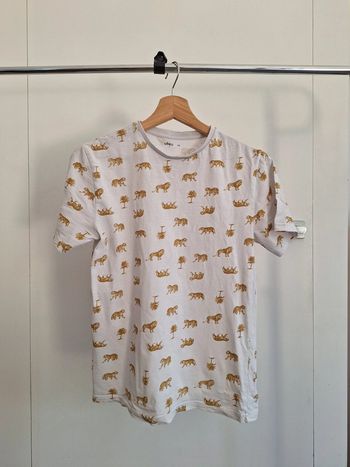 T-shirt gemo blanc motif doré enfant garçon 14 ans