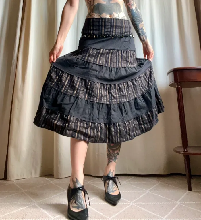 Jupe longue Bohemian Gipsy Whimsigoth Witch vintage made in France 🇫🇷 90s - Taille M - photo numéro 2
