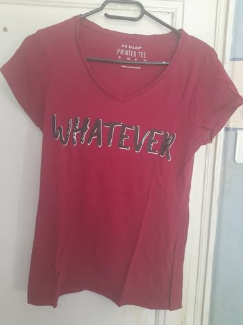 T-shirt prune imprimé, marque Primark, taille 40