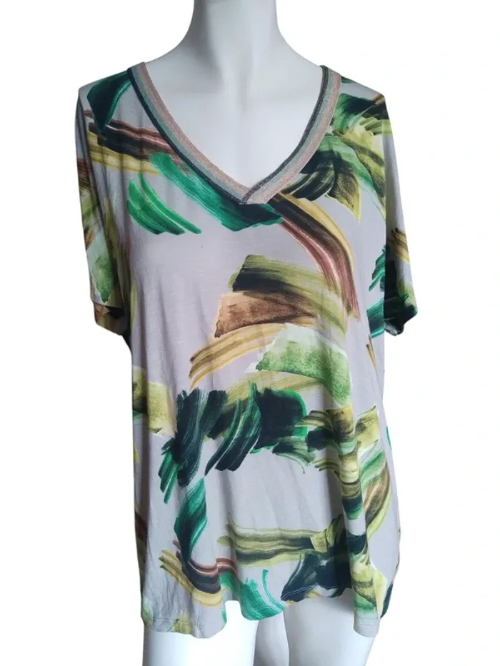 Tee shirt top vert green printemps été spring summer peinture paint