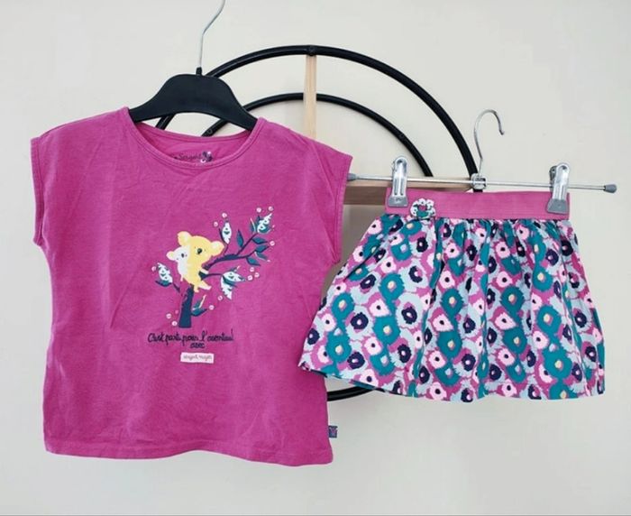 24 mois 2 ans ensemble été sergent major teeshirt et jupe 86 cm