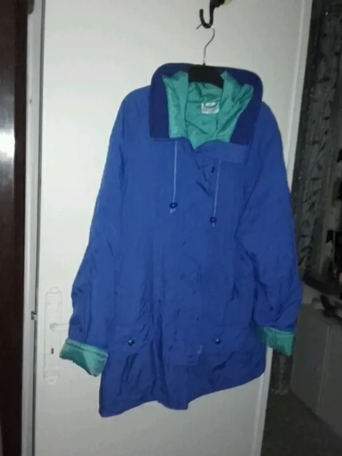 Parka capuche bleu dur vert 44