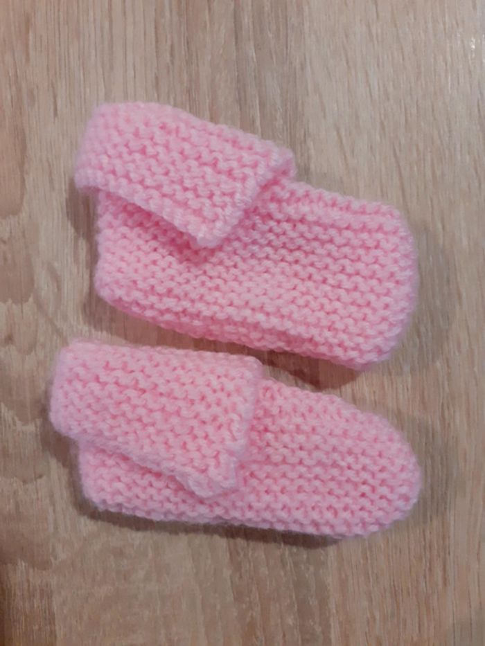 Chaussons laine rose