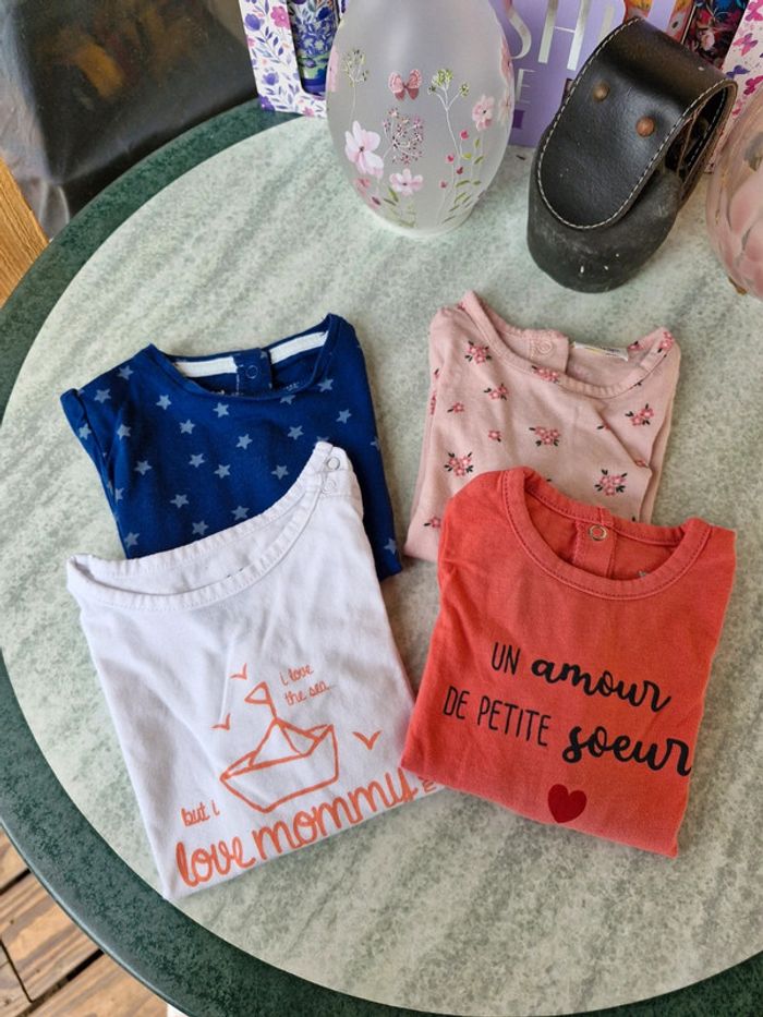 Lots de 4 tee-shirts filles. Verbaudet