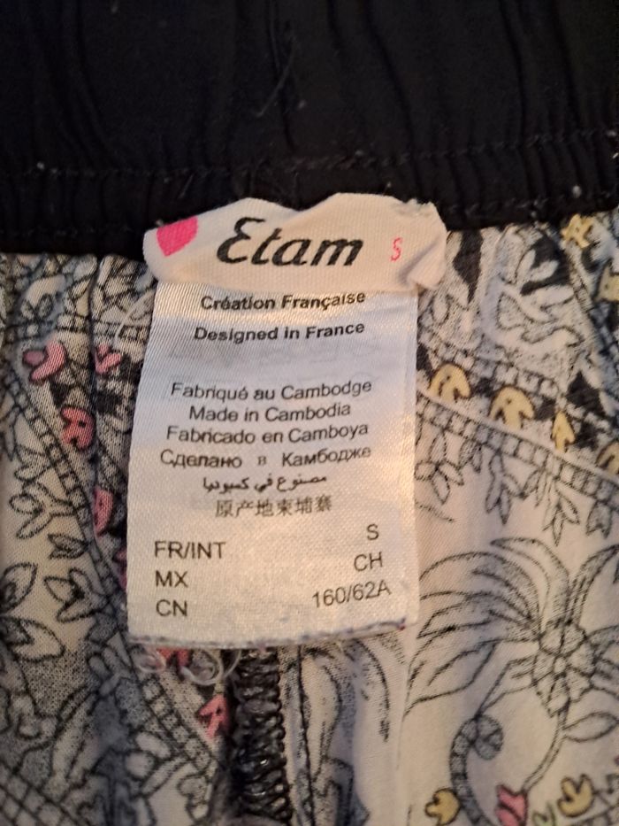 Pantalon femme décoré fleurs - Marque Etam - Taille 36 - État neuf. - photo numéro 4
