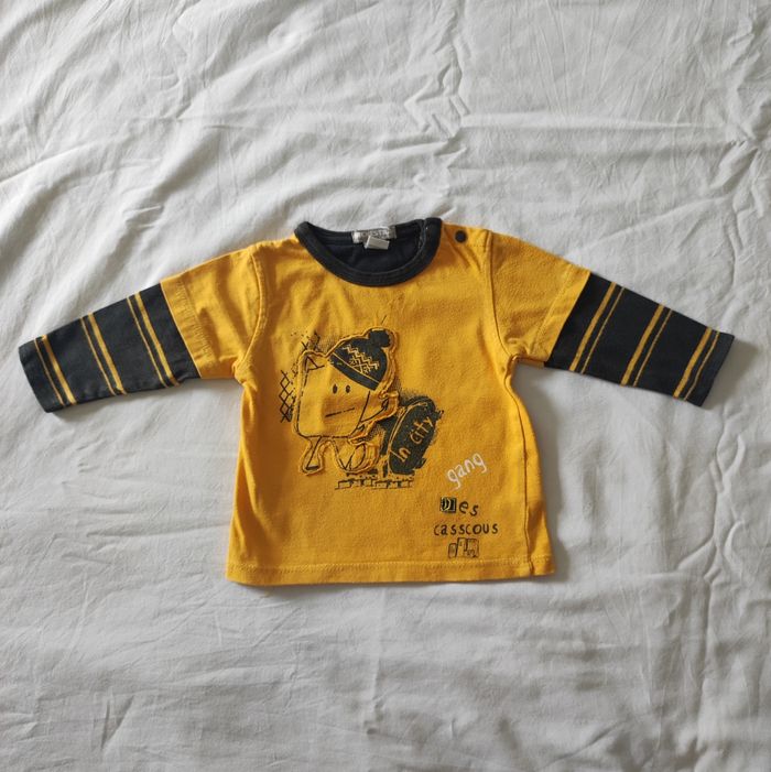 T-shirt manches longues bébé 6 mois Orchestra - photo numéro 2