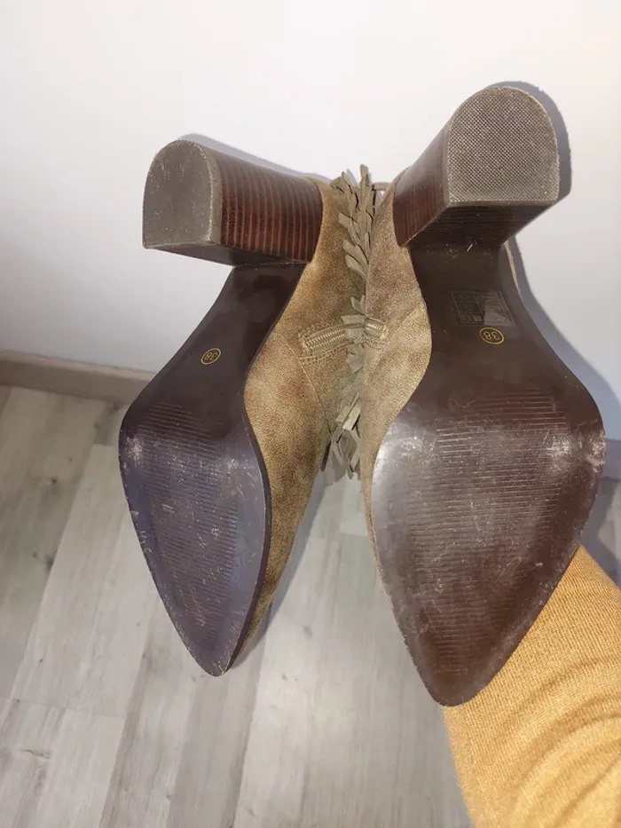 Bottines Marron 100% cuir - photo numéro 7