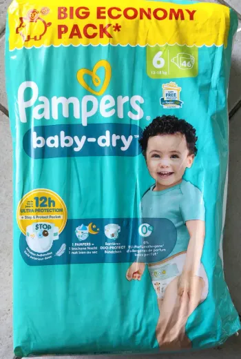 1 paquet de 46 couches Pampers baby dry taille 6 neuf