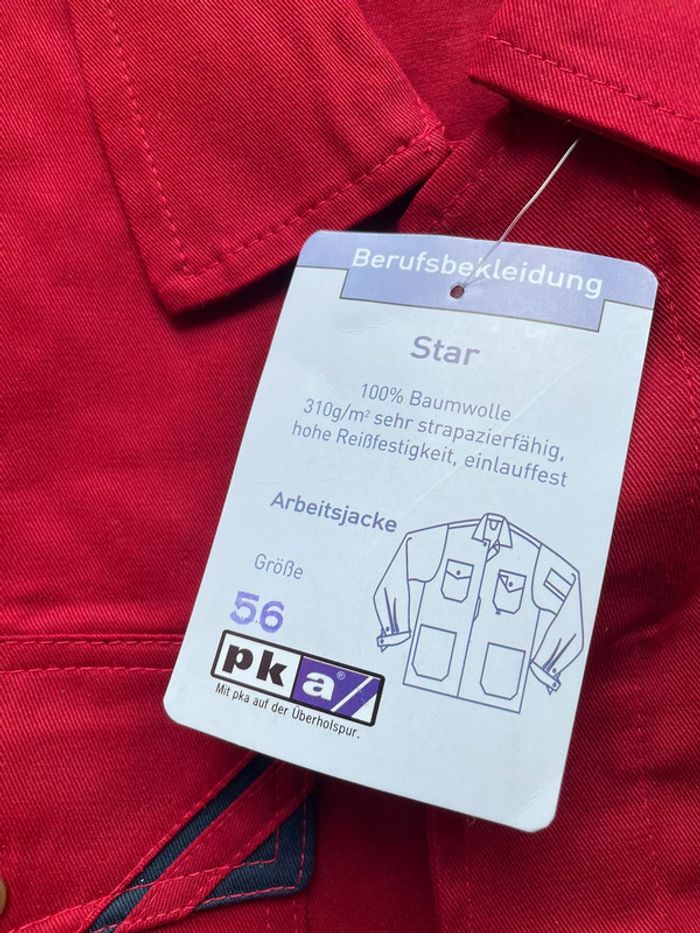 Veste de travail rouge PKA 100% coton taille 58 - photo numéro 5