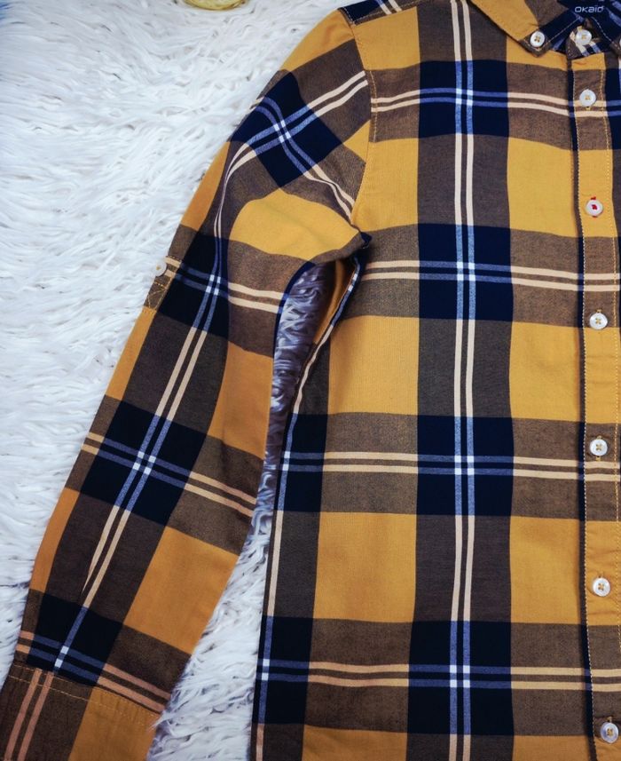 Chemise manches longues à carreaux multicolore Garçon taille 10 ans marque Okaidi 🎸 - photo numéro 5