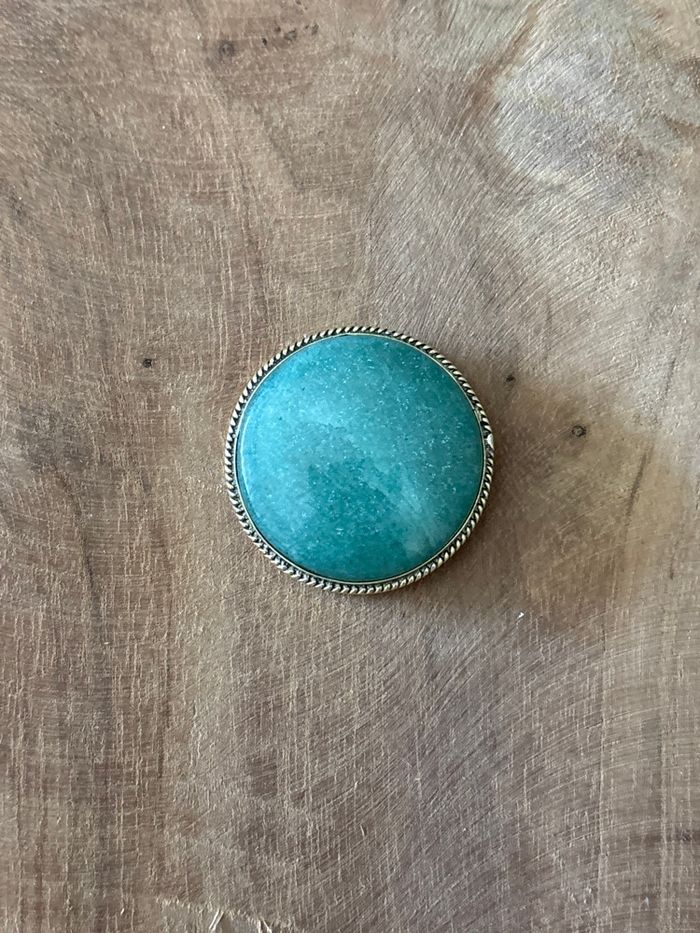 Gros cabochon amazonite rond - photo numéro 1