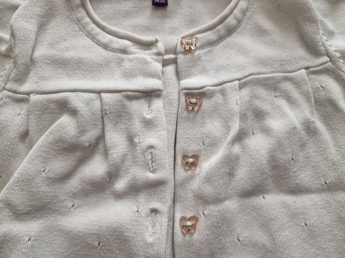 Ensemble 5p (robe, t-shirt, gilet, chapeau) blanc & rose papillons - 12M - Sergent Major (BE) - photo numéro 16