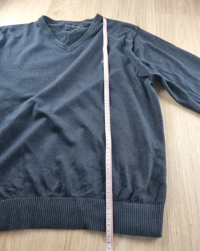 Pull a col V Cachemire bleue Tommy Hilfiger Homme Taille L - photo numéro 6