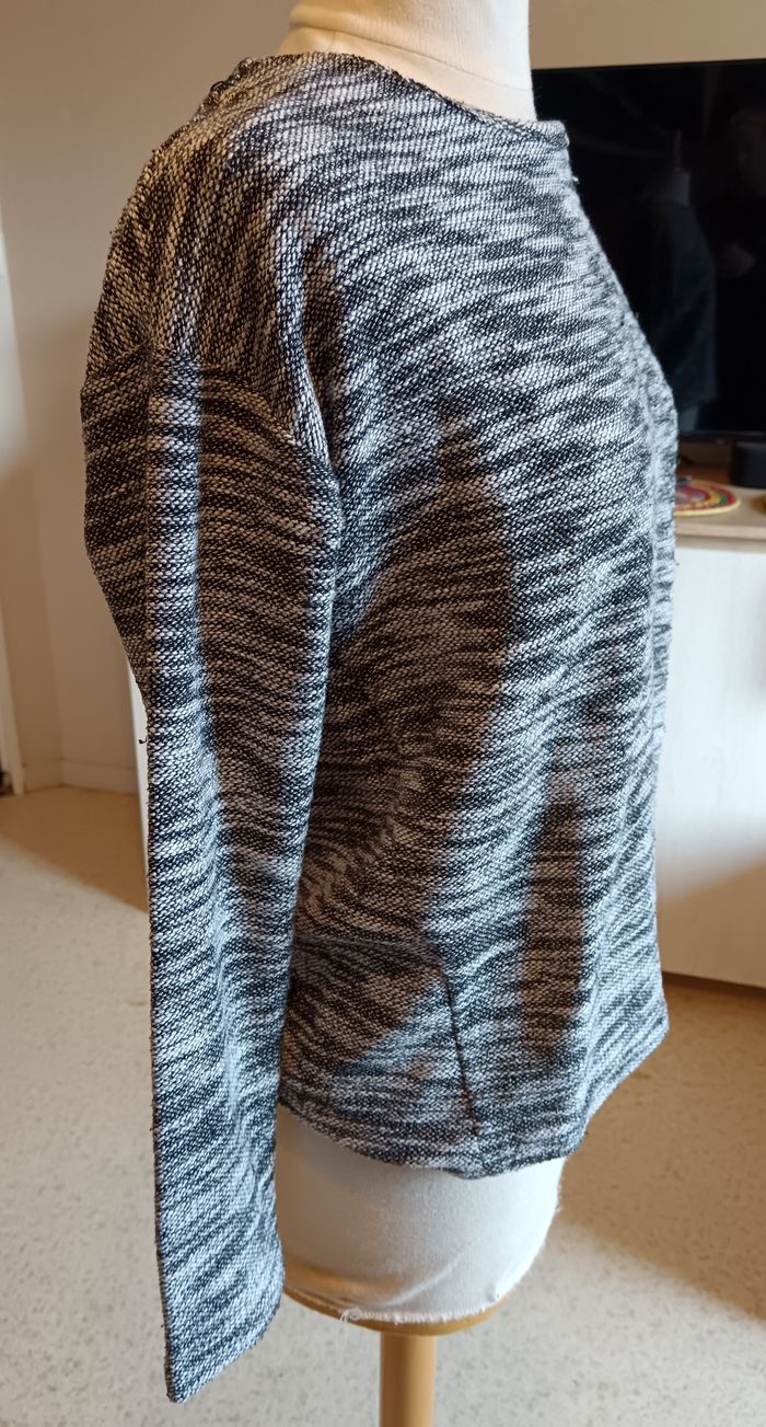 Pull camaïeu gris blanc M - photo numéro 3