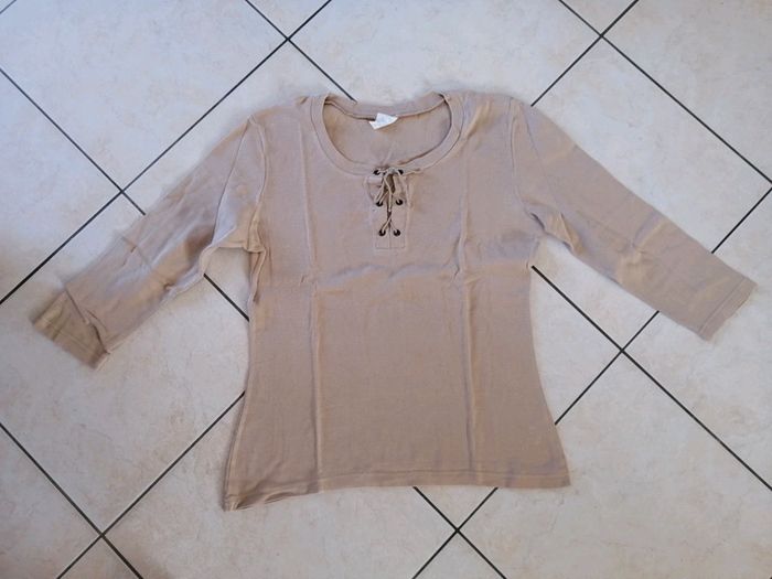 T shirt uni manche 3/4