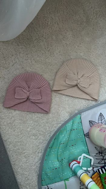 lot de 2 turbans / bonnets en laine