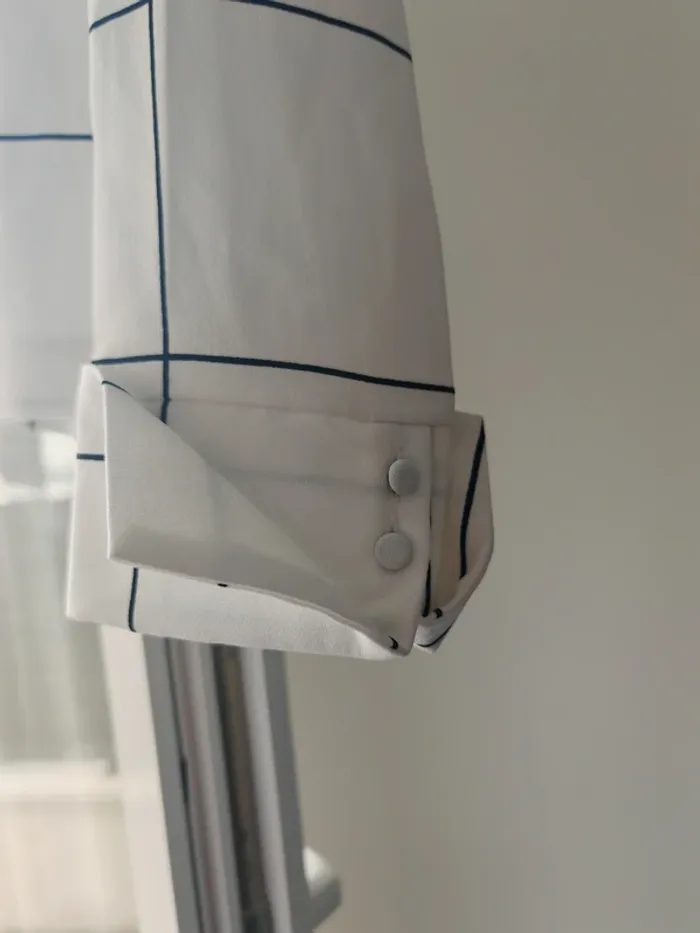 Haut blanc H&M à carreaux 36 S - photo numéro 2