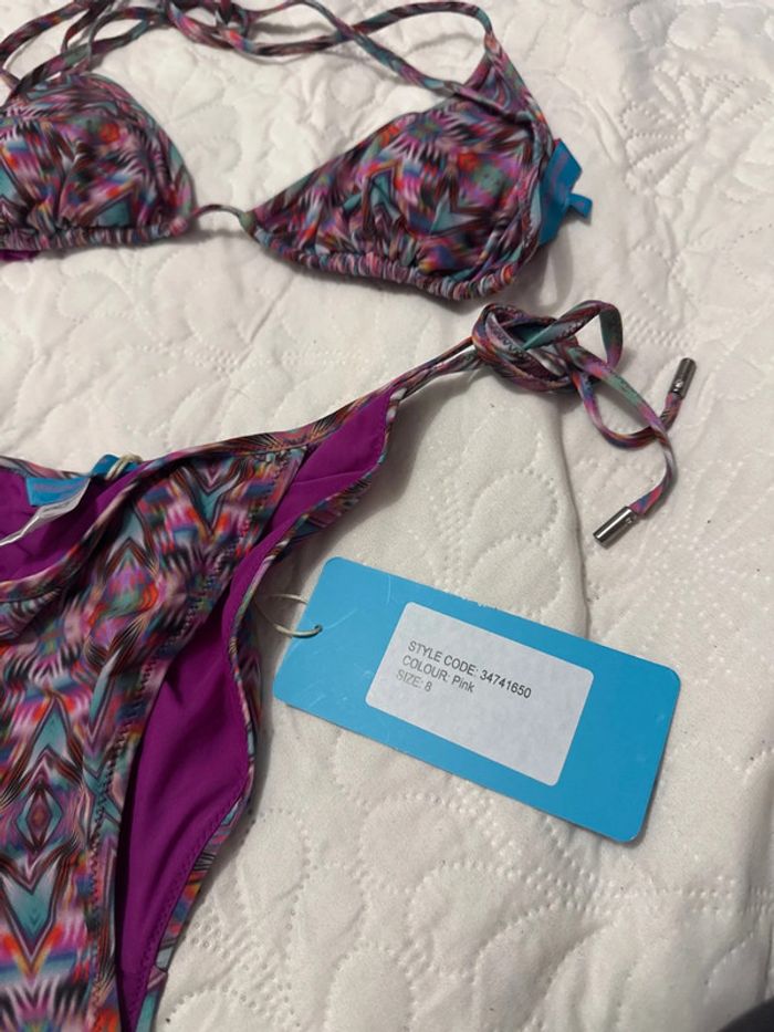 Maillot triangle Matthew Williamson – violet/bleu psychédélique – taille EU 36/38 - photo numéro 8