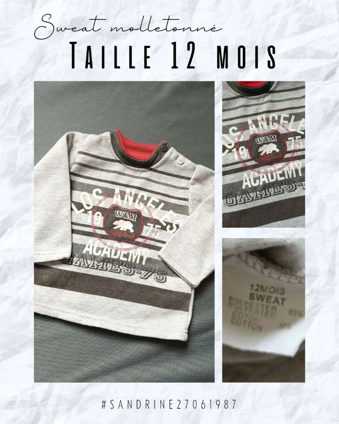 Sweat gris molletonné